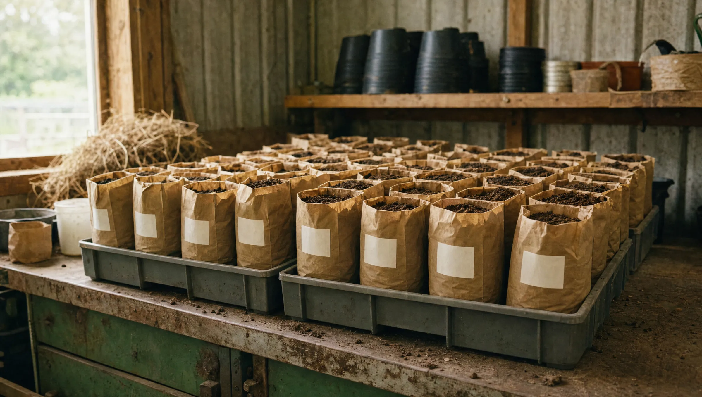 Soil samples bagged and ready for the laboratory