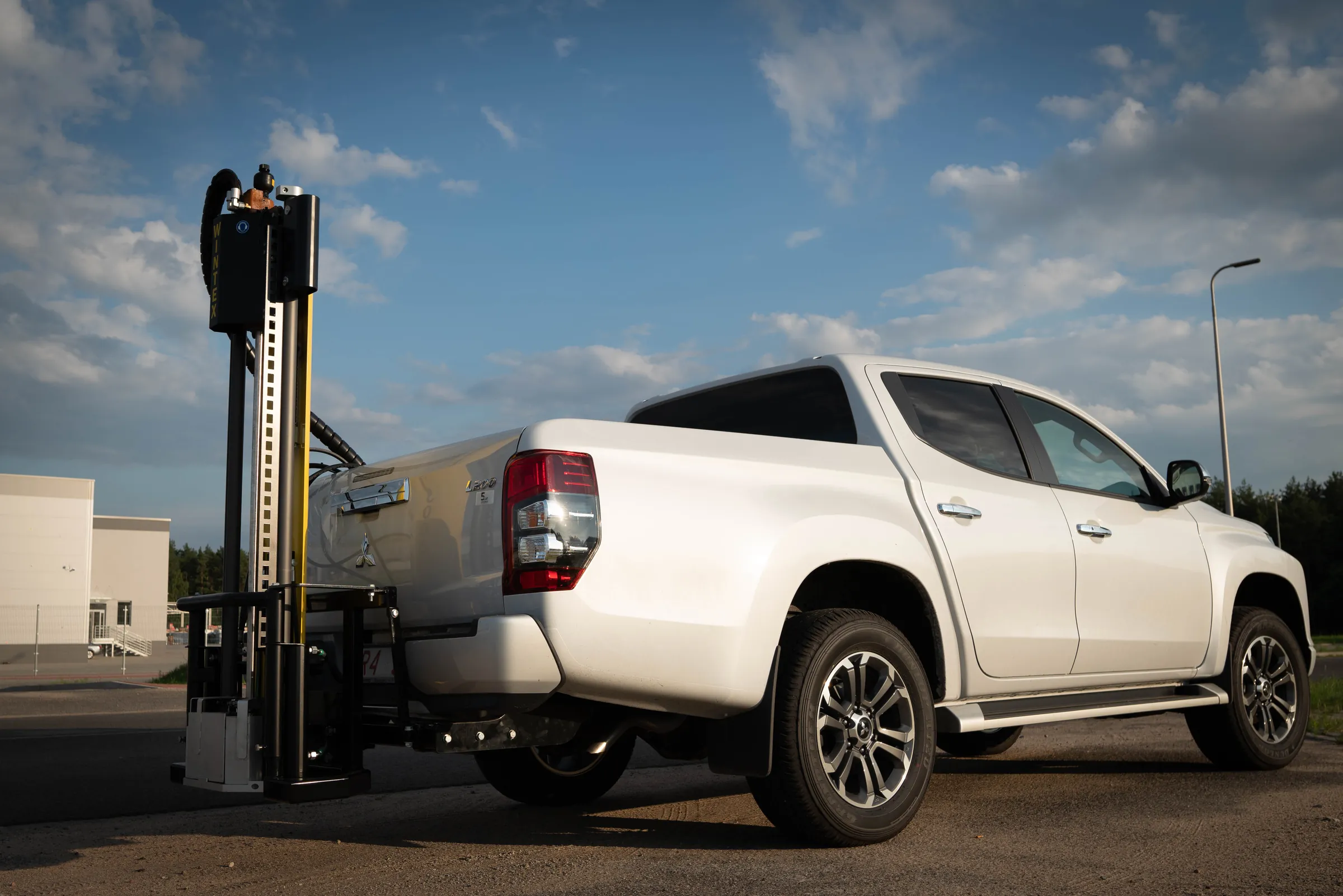 Wintex 3000 mounted on a pick-up under an evening sky